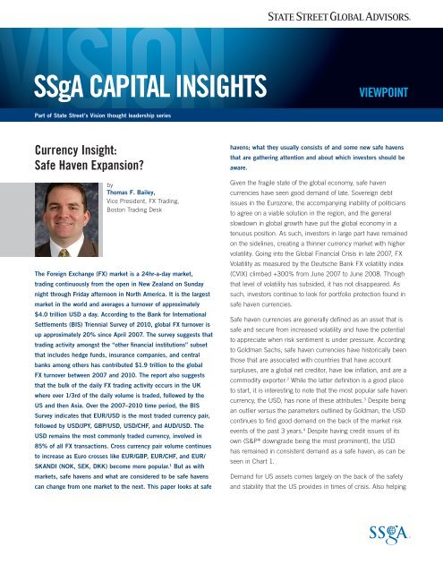 Safe Haven Currency Overview State Street Global Advisors