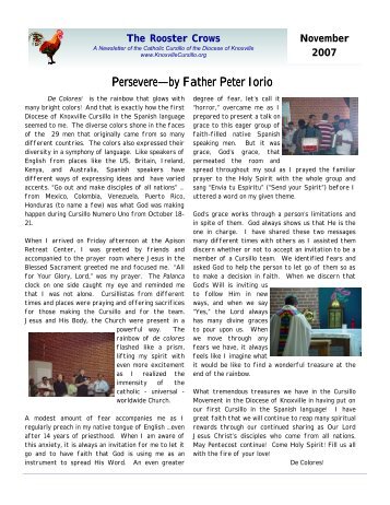 Persevere Persevere—by Father Peter Iorio by Father Peter Iorio