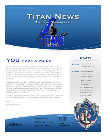 Titan News - Coal Ridge High School