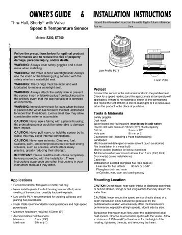 S300, ST300 - Airmar Technology Corporation