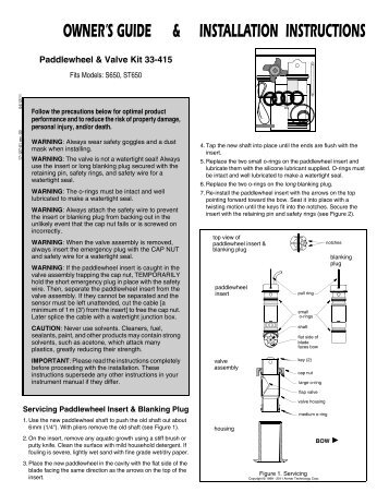 Paddlewheel & valve Kit for S650 and ST650 - Airmar Technology ...