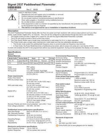 2537 revC English manual.indd - Georg Fischer Signet LLC