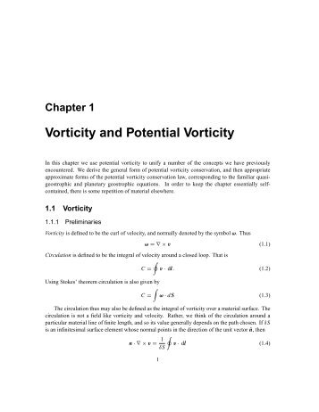 Chapter 1 Vorticity and Potential Vorticity - Princeton University