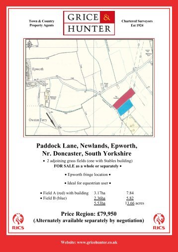 Paddock Lane, Newlands, Epworth, Nr. Doncaster ... - Grice & Hunter