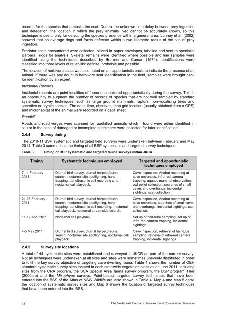 The Vertebrate Fauna of Jenolan Karst Conservation Reserve: Final