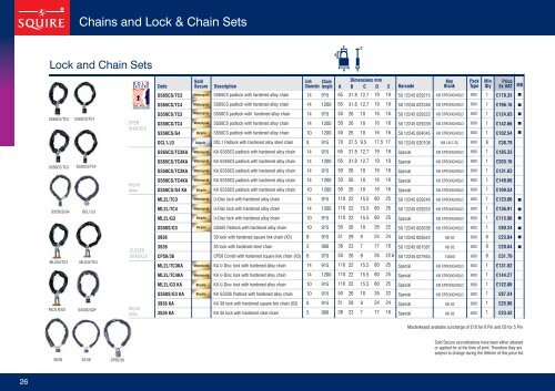 UK Price List July 2012 - Squire Locks