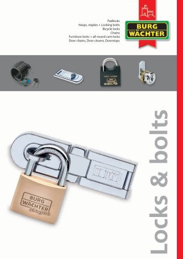 Padlocks Hasps, staples + Locking bolts Bicycle locks Chains ...