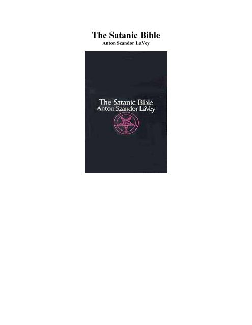 The Satanic Bible By Anton Szandor Laveypdf - Higher Intellect