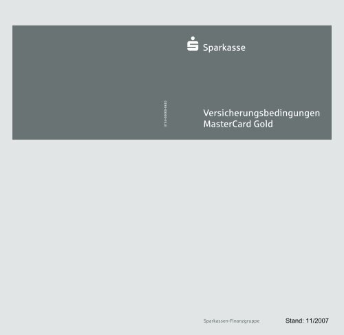 Versicherungsbedingungen MasterCard Gold S Sparkasse