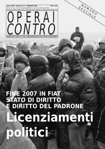 FINE 2007 IN FIAT STATO DI DIRITTO E DIRITTO DEL PADRONE