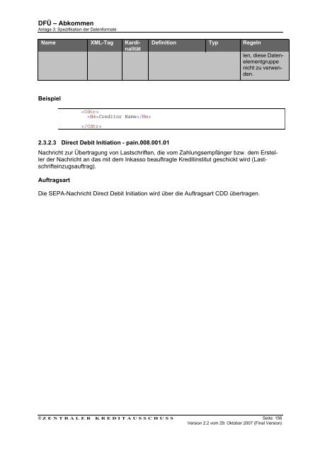 Schnittstellenspezifikation DFÜ-Abkommen