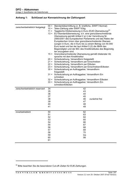 Schnittstellenspezifikation DFÜ-Abkommen