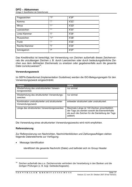 Schnittstellenspezifikation DFÜ-Abkommen