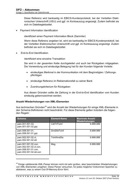 Schnittstellenspezifikation DFÜ-Abkommen