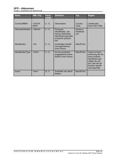 Schnittstellenspezifikation DFÜ-Abkommen