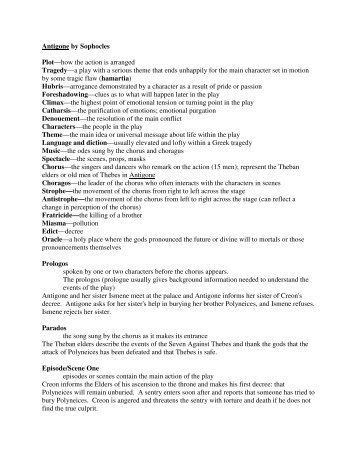 Antigone by Sophocles Plot—how the action is arranged Tragedy ...