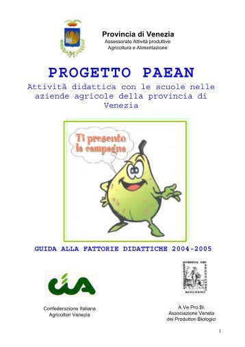 PROGETTO PAEAN - settore agricoltura - Provincia di Venezia