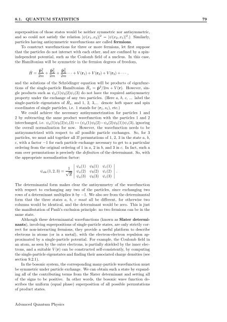Identical Particles - Theory of Condensed Matter