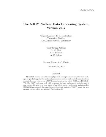 The NJOY Nuclear Data Processing System, Version 2012