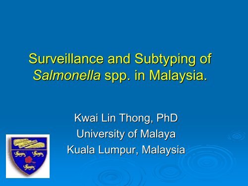 Subtyping and Surveillance of Salmonellosis in Malaysia.
