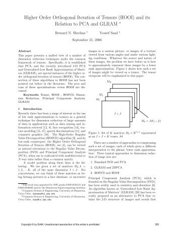 Higher Order Orthogonal Iteration of Tensors (HOOI) and its ... - SIAM