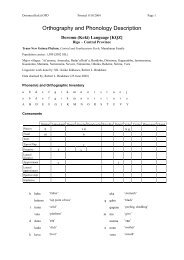 Orthography and Phonology Description - SIL International