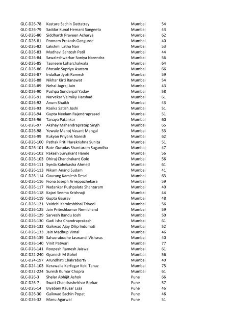 Results of the GLC-D26 Final Examination