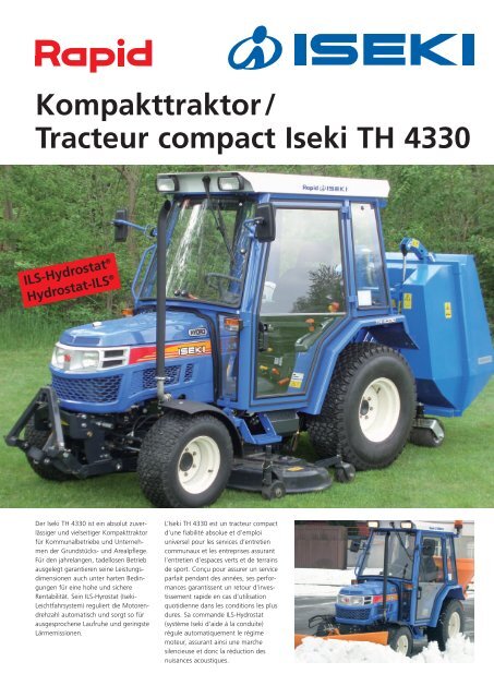 Kompakttraktor/ Tracteur compact Iseki TH 4330 - Rapid Technic AG