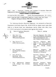PWD — Estt — Promotion, Transfer and postings of ... - Kerala PWD