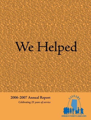 2006-2007 Annual Report - Calgary Immigrant Women's Association