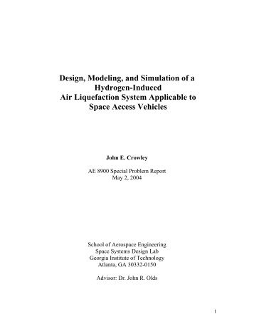 Design, Modeling, and Simulation of a Hydrogen-Induced Air ...