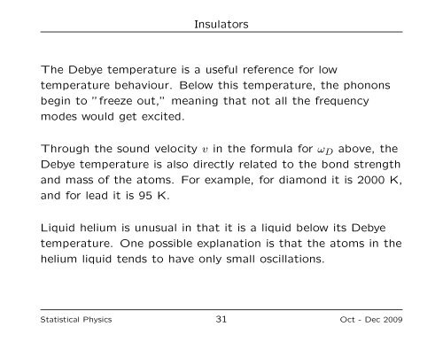 Statistical and Low Temperature Physics - University of Liverpool