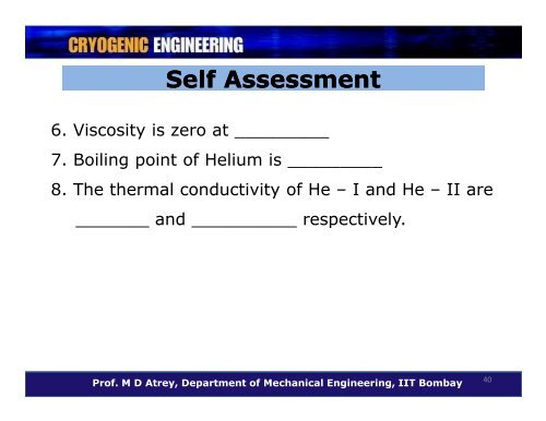 Properties of Cryogenic Fluids - nptel