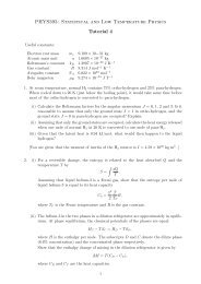 PHYS393: Statistical and Low Temperature Physics Tutorial 4