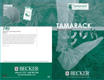 TAM PRODUCT GUIDE INSIDE - Becker Orthopedic