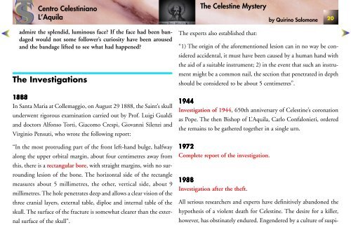 The Celestine Mystery - padre quirino salomone