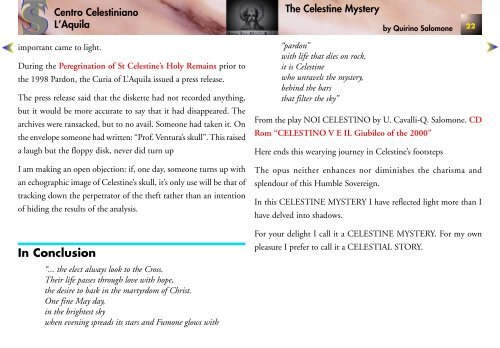 The Celestine Mystery - padre quirino salomone