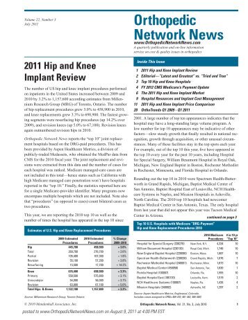 Entire newsletter (24 pages) - onn recon - Orthopedic Network News