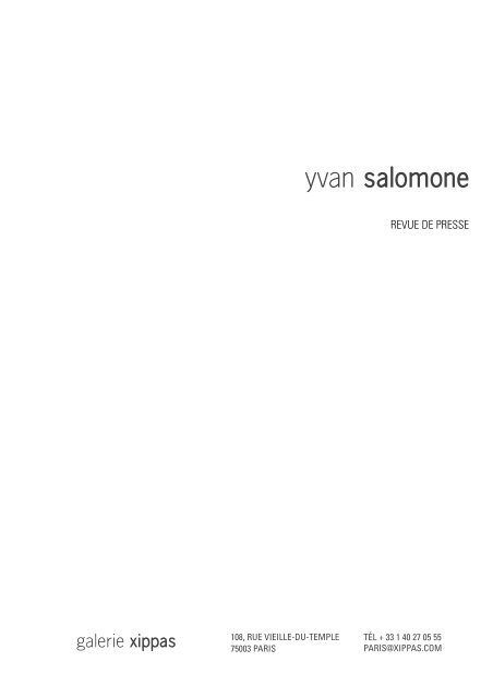 yvan salomone - Galerie Xippas