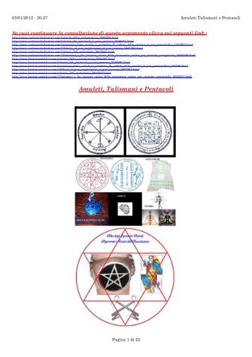 Amuleti Talismani e Pentacoli