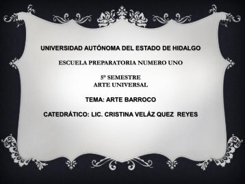 Arte Barroco - Universidad Autónoma del Estado de Hidalgo
