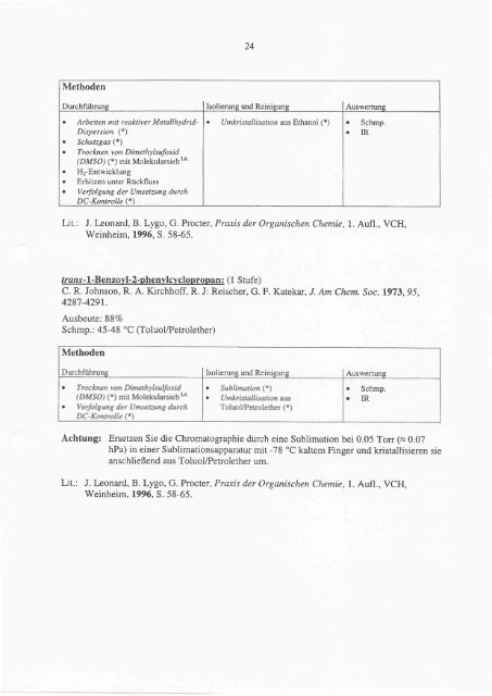 6 Synthesen mit metallorganischen Reagenzien und Yliden