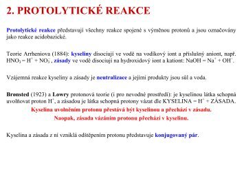 2. PROTOLYTICKÉ REAKCE