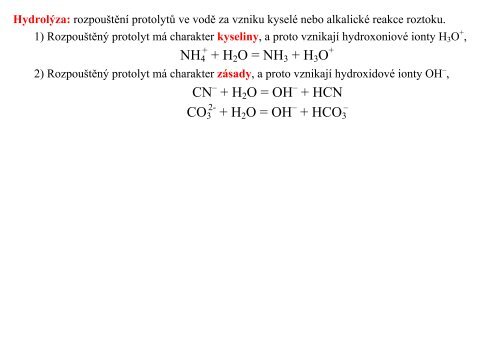 2. PROTOLYTICKÉ REAKCE