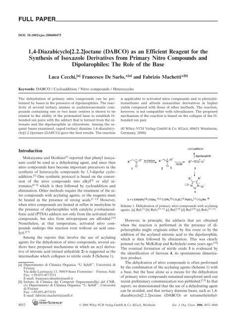 1,4-Diazabicyclo[2.2.2]octane (DABCO) as an Efficient Reagent for ...