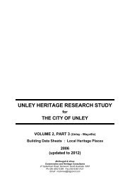 Unley Heritage Research Study - The City of Unley - SA.Gov.au