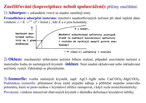 Slidy lekce 5: Srážecí reakce