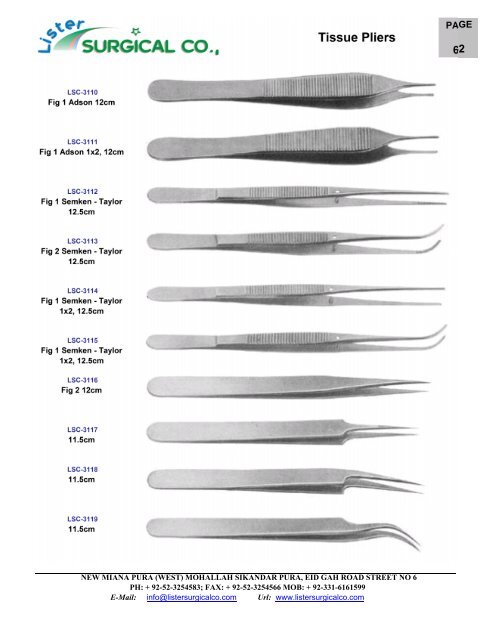 Dental Instruments Catalogue - lister surgical co.