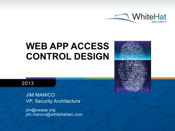 WEB APP ACCESS CONTROL DESIGN