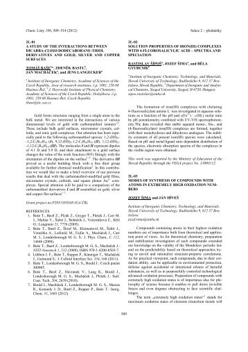 Chem. Listy 106, 509-514 (2012) Sekce 2 ... - Chemické listy